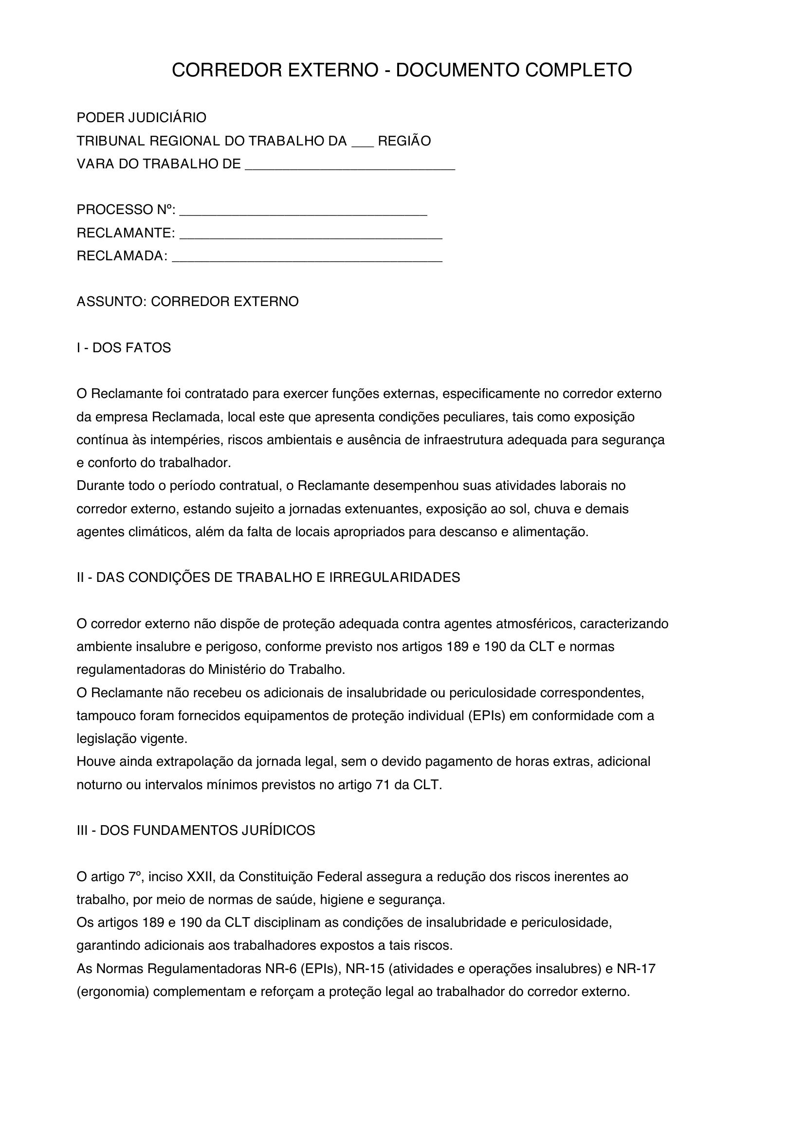 Modelo De Corredor Externo