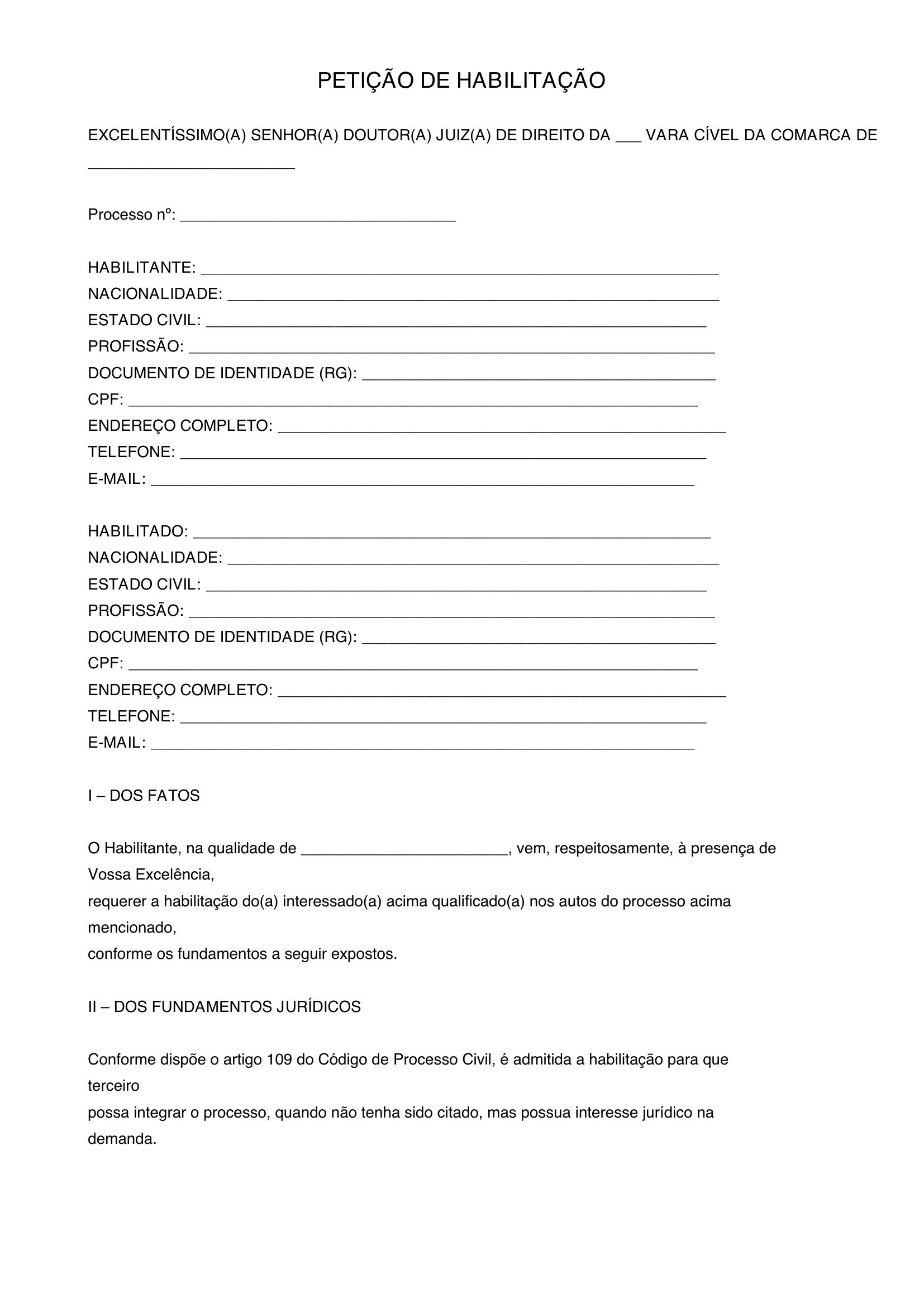 Modelo De Habilitação