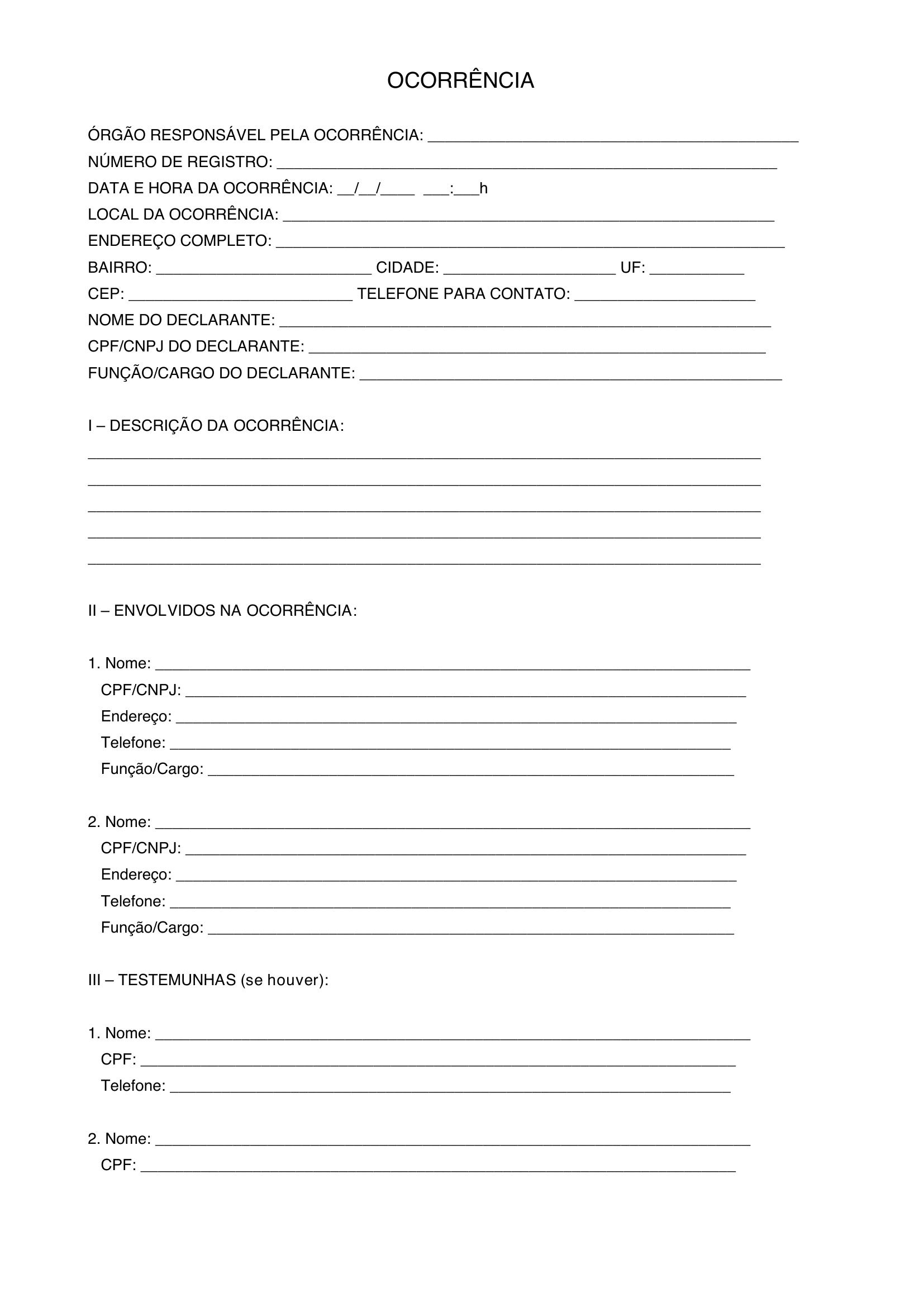 Modelo De Ocorrencia