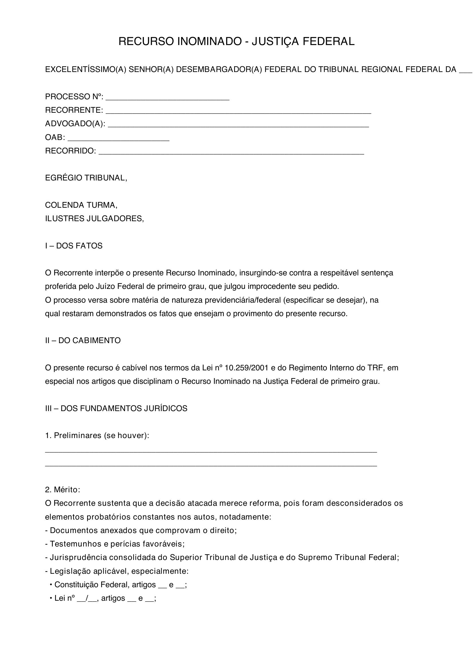 Modelo De Recurso Inominado Jef