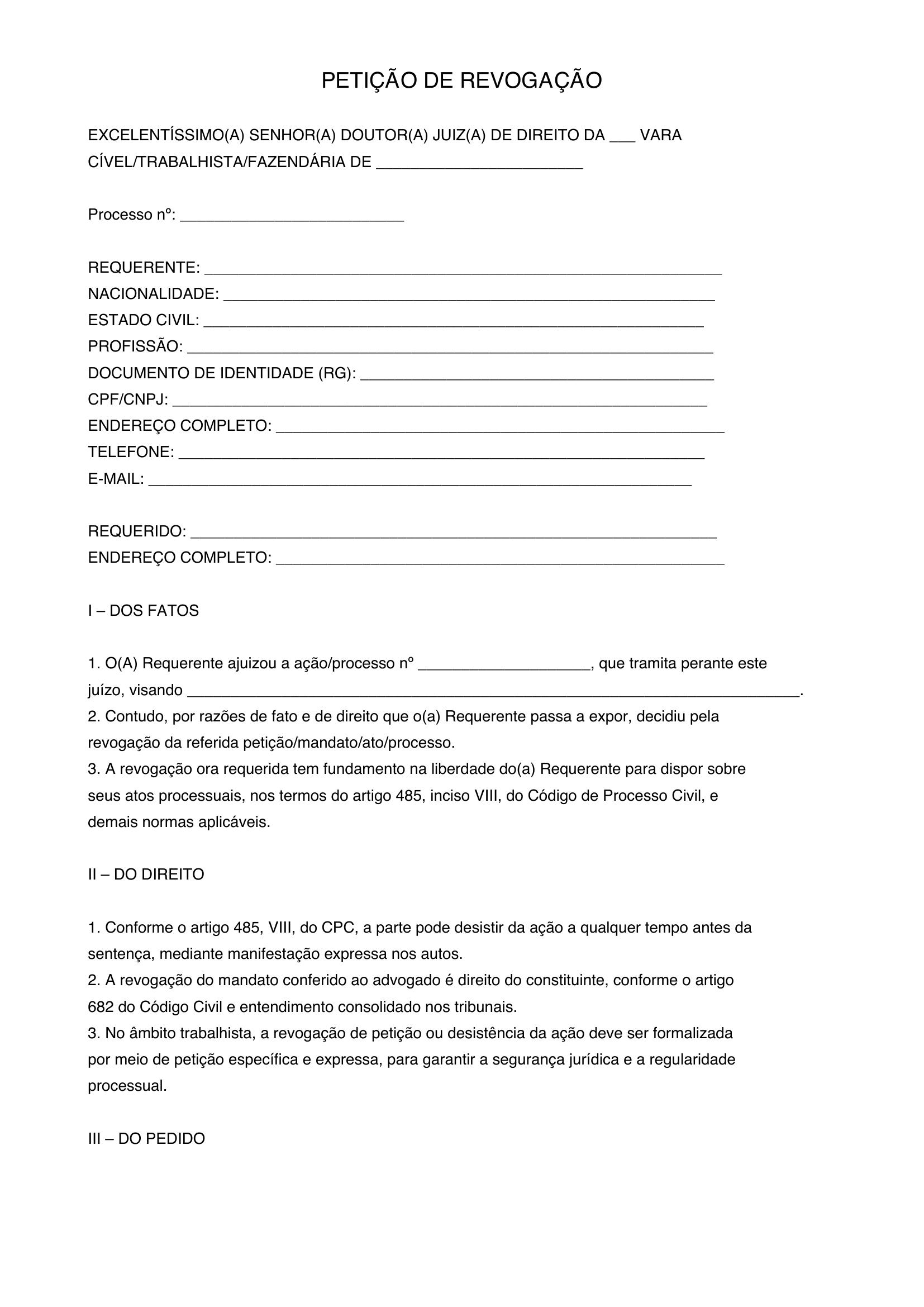 Modelo De Revogação